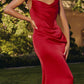 Amoris T727 One Shoulder Fitted Stretch Satin Mermaid Dress