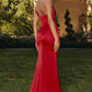 Amoris T727 One Shoulder Fitted Stretch Satin Mermaid Dress