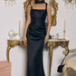 Amoris T729 Sleek Satin Adjustable Straps Fitted Gown