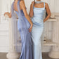 Amoris T729 Sleek Satin Adjustable Straps Fitted Gown