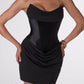 Amoris T731 Strapless Soft Crepe Draping Fitted Mini Dress