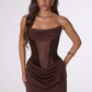 Amoris T731 Strapless Soft Crepe Draping Fitted Mini Dress