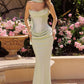 Amoris T732 Strapless Fitted Column Semi-Formal Gown