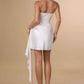 Amoris T734W Sculpted Modern Fit Strapless Off White Mini Dress