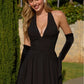 Amoris T737 Short Fit and Flare Halter Mini Dress