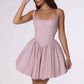 Amoris T738 Short Fitted Bodice Tiered Ruffle Mini Skirt Dress
