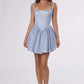 Amoris T738 Short Fitted Bodice Tiered Ruffle Mini Skirt Dress