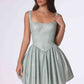 Amoris T738 Short Fitted Bodice Tiered Ruffle Mini Skirt Dress