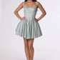 Amoris T738 Short Fitted Bodice Tiered Ruffle Mini Skirt Dress