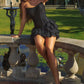 Amoris T739 Short Strapless Mini Tiered Chiffon Ruffle Skirt