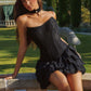 Amoris T739 Short Strapless Mini Tiered Chiffon Ruffle Skirt