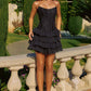 Amoris T739 Short Strapless Mini Tiered Chiffon Ruffle Skirt