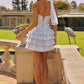 Amoris T739 Short Strapless Mini Tiered Chiffon Ruffle Skirt