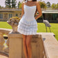 Amoris T739 Short Strapless Mini Tiered Chiffon Ruffle Skirt