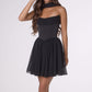 Amoris T740 Strapless Fit and Flare Mini Chiffon Dress