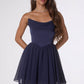 Amoris T740 Strapless Fit and Flare Mini Chiffon Dress