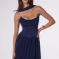Amoris T741 Flowing A-Line Strapless Chiffon Evening Gown