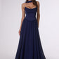 Amoris T741 Flowing A-Line Strapless Chiffon Evening Gown
