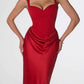 Amoris T742 Timeless Fitted Satin Formal Gown Crepe Bodice