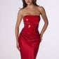 Amoris T744 Strapless Sequin Bodice Satin Skirt Formal Dress
