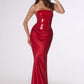 Amoris T744 Strapless Sequin Bodice Satin Skirt Formal Dress