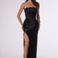 Amoris T745 Strapless Satin Formal Gown