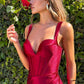 Ladivine Amoris T813 Long Fitted Corset Bodice Satin Prom Gown