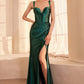 Ladivine Amoris T813 Long Fitted Corset Bodice Satin Prom Gown