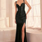 Ladivine Amoris T813 Long Fitted Corset Bodice Satin Prom Gown