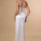 Amoris T815W Fitted Sultry Stretch Satin Bustier Bodice Off White Dress