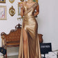 Amoris T817 Long One Shoulder Fitted Evening Dress Side Sash