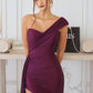 Amoris T817 Long One Shoulder Fitted Evening Dress Side Sash