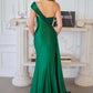 Amoris T817 Long One Shoulder Fitted Evening Dress Side Sash