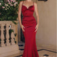 Amoris T818 Long Fitted Stretch Satin Evening Dress