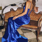 Amoris T818 Long Fitted Stretch Satin Evening Dress
