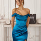 Amoris T820 Removable Strap Stretch Satin Floor Length Fitted Gown