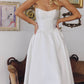 Amoris T822W Elegant Mikado Midi Strapless Wedding Reception Gown