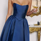 Amoris T822 Elegant Mikado Midi Timeless Strapless Gown