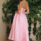 Amoris T822 Elegant Mikado Midi Timeless Strapless Gown