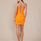 Nox Anabel T864 Dress Short Cocktail Fitted Sequin Print