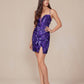 Nox Anabel T864 Dress Short Cocktail Fitted Sequin Print