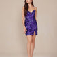 Nox Anabel T864 Dress Short Cocktail Fitted Sequin Print