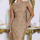 Amoris T906 Sequin Lace Gown Detachable Sheer Cape Overlay
