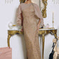 Amoris T906 Sequin Lace Gown Detachable Sheer Cape Overlay