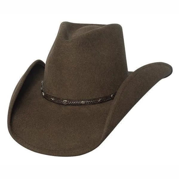 HatCountry Bullhide Thunderbird shapeable wool felt cowboy hat in brown, featuring a classic western crown and brim