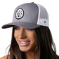 Austin Trucker Hat  |  White Patch ATX X Snapback
