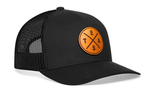 Texas Trucker Hat  |  Leather TE(X)AS X Snapback