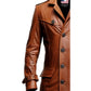Tan Brown Leather Coat for Men