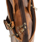 Tan Classy Leather Bags Harbor laptop briefcase with structured design and top handles