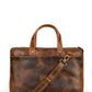Classy Leather Bags Harbor laptop briefcase in tan leather with padded laptop compartment and carry handles